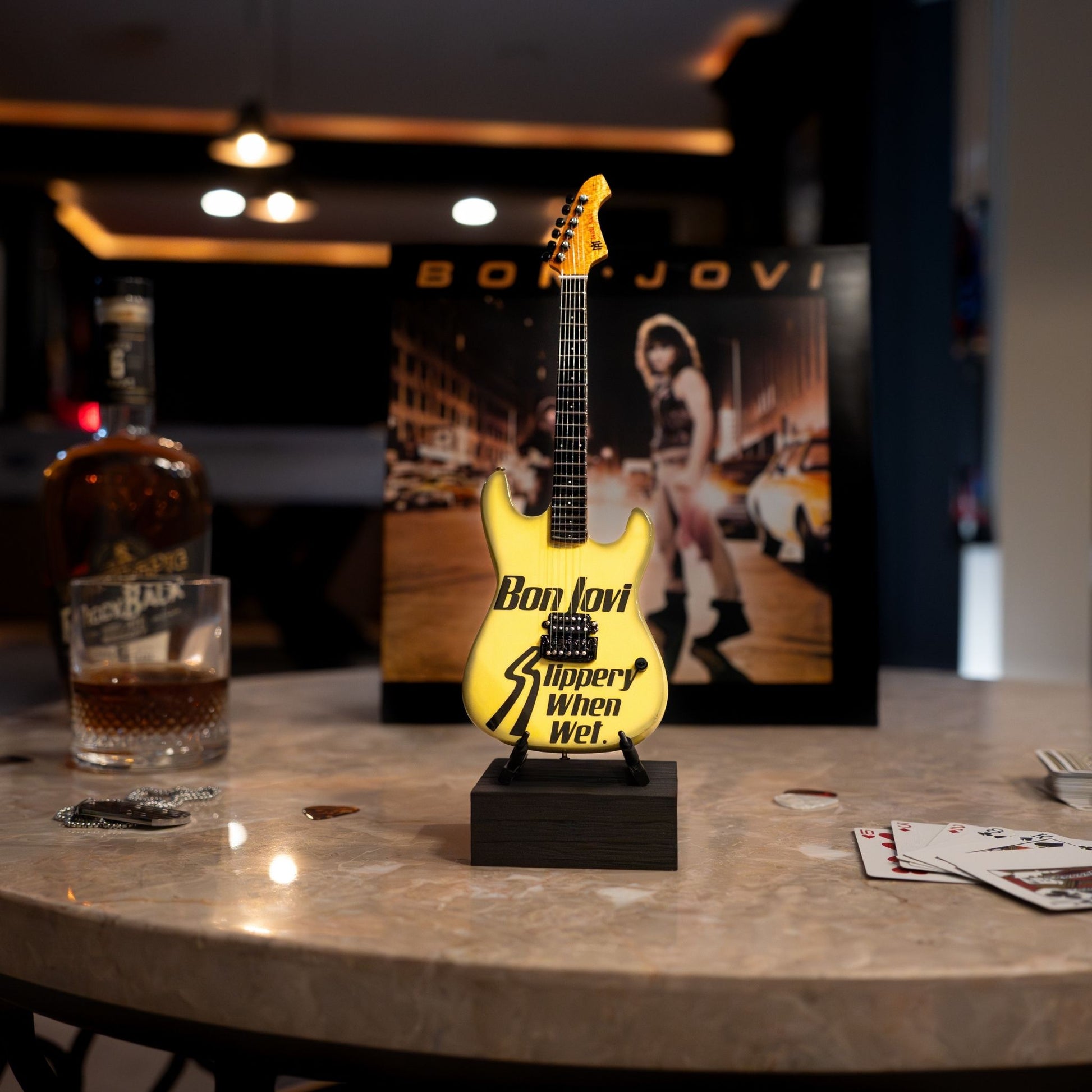 Bon Jovi Slippery When Wet Miniature Guitar