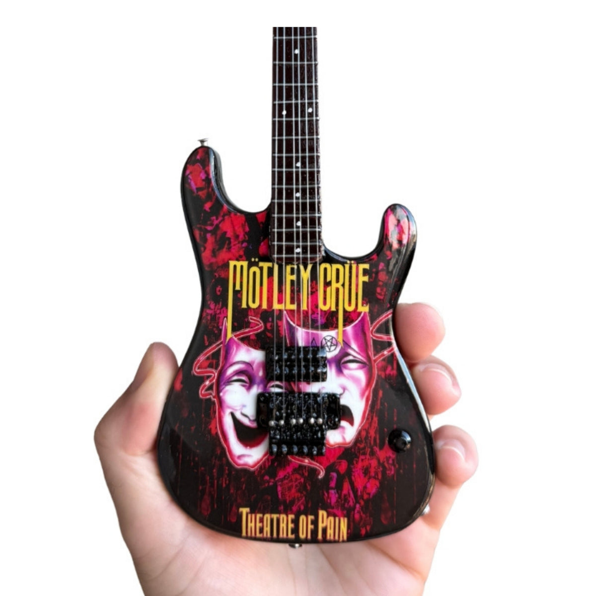 The Complete Mötley Crüe Album Cover Collectible Miniature Guitar Set – All 4 Official Mini Guitar Designs