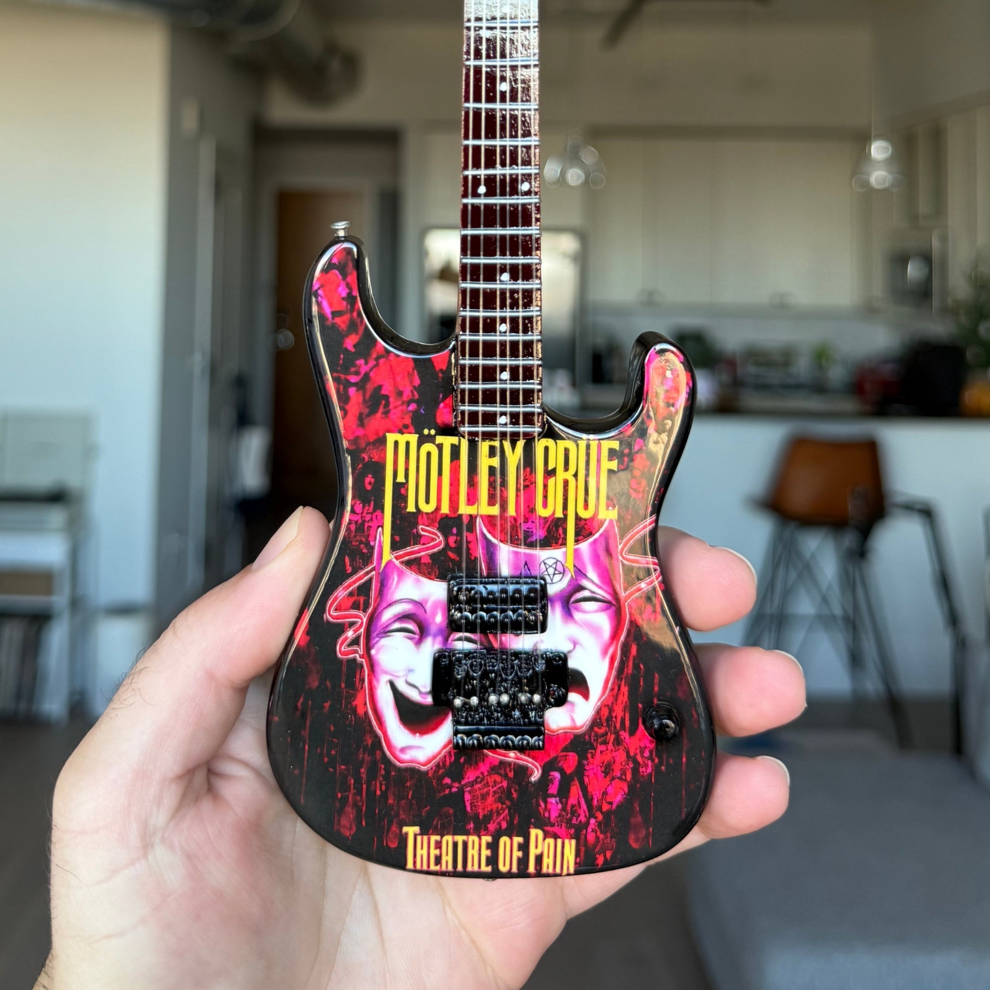 The Complete Mötley Crüe Album Cover Mini Axe Set – All 4 Official Mini Guitar Designs