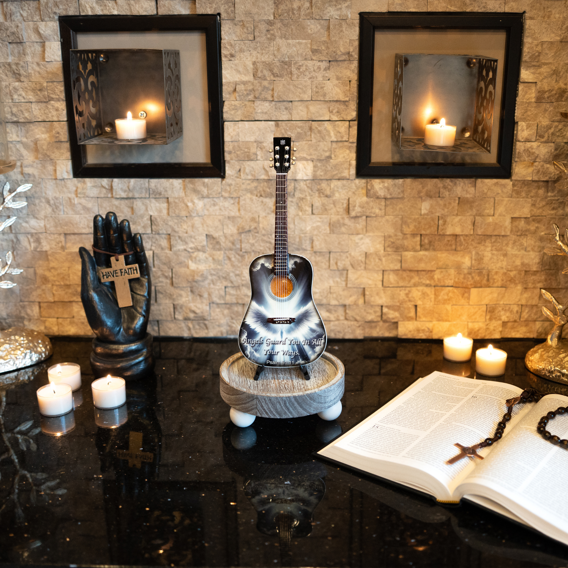 Psalm 91:11 Miniature Guitar