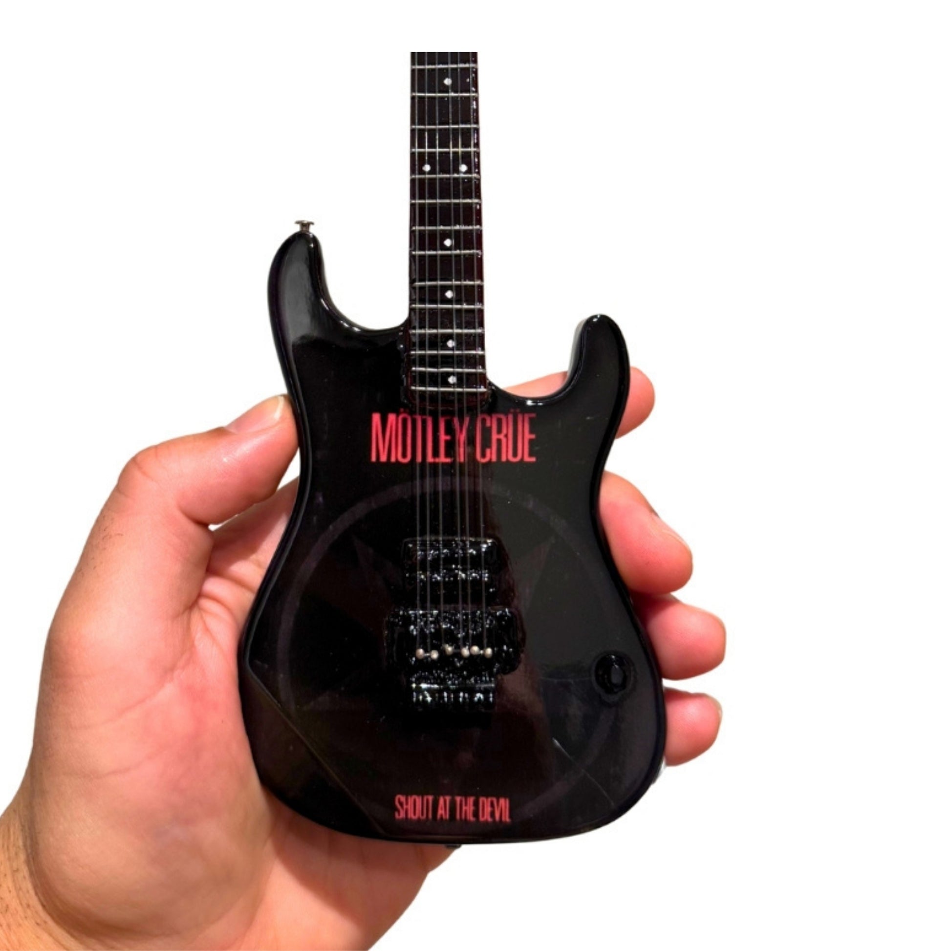 The Complete Mötley Crüe Album Cover Mini Axe Set – All 4 Official Mini Guitar Designs