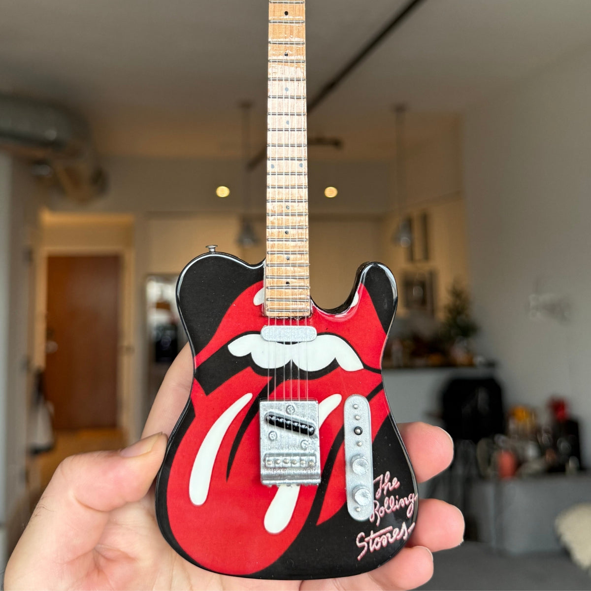 The Rolling Stones "Tongue and Lips" Collectible Miniature Guitar