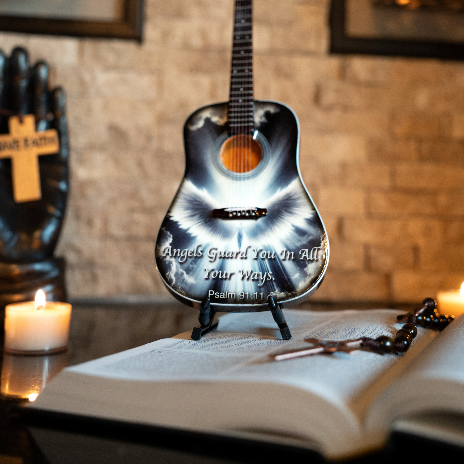Psalm 91:11 Miniature Guitar