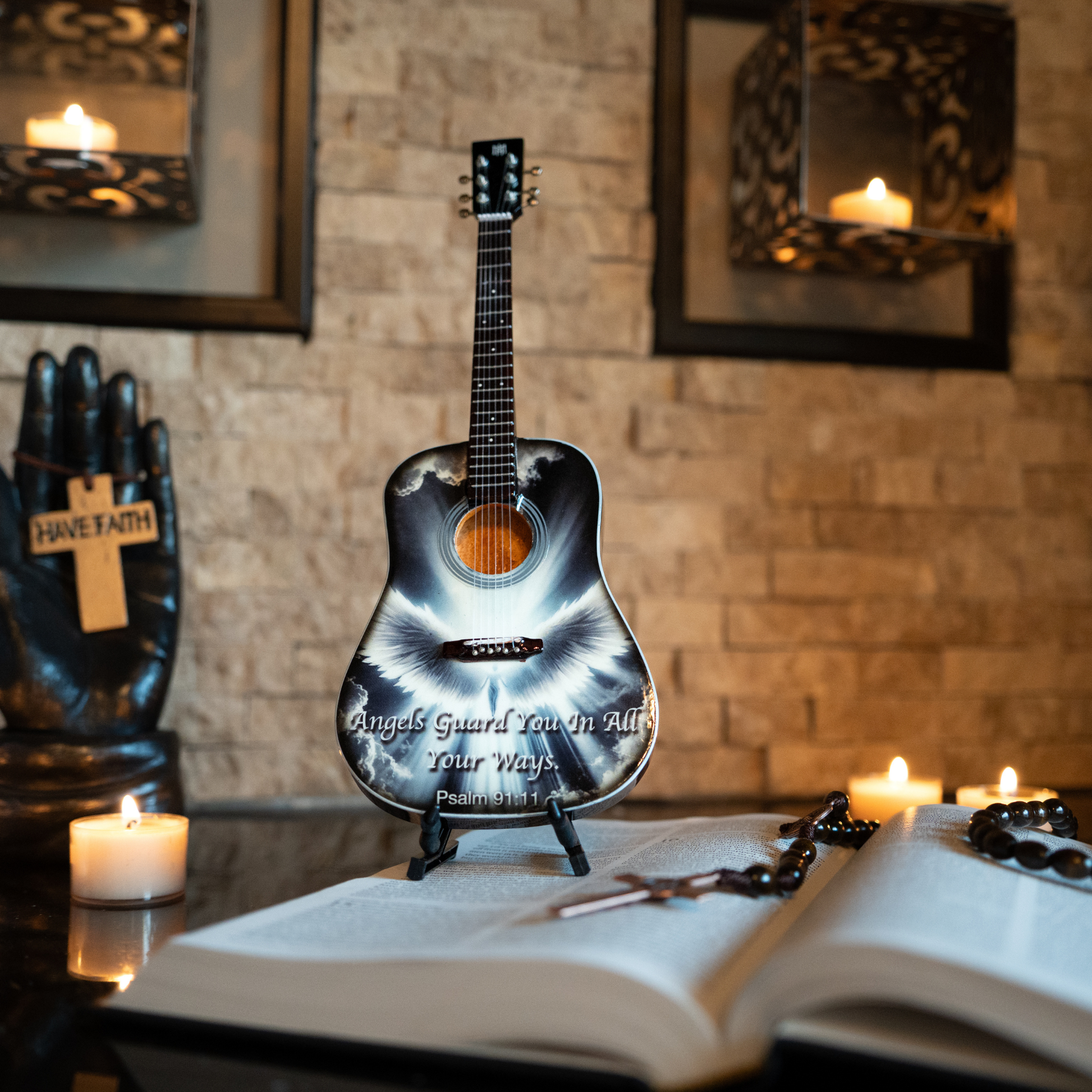 Psalm 91:11 Miniature Guitar