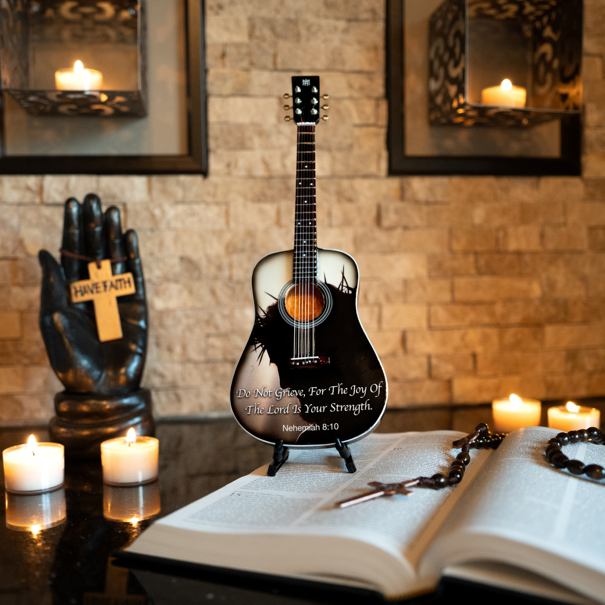Nehemiah 8:10 Miniature Guitar