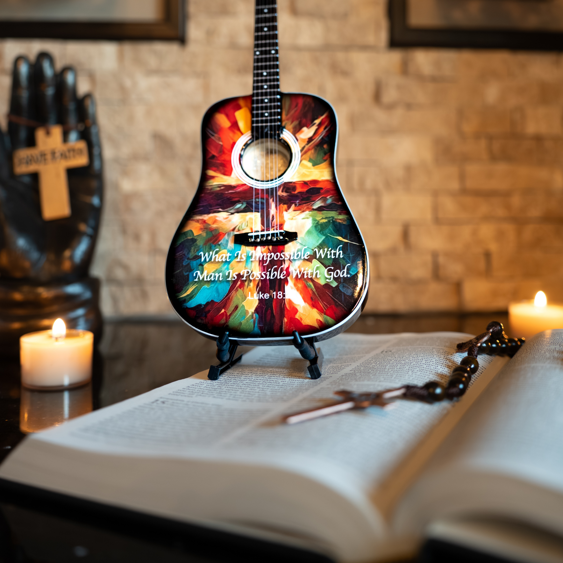 Luke 18:27 Miniature Guitar