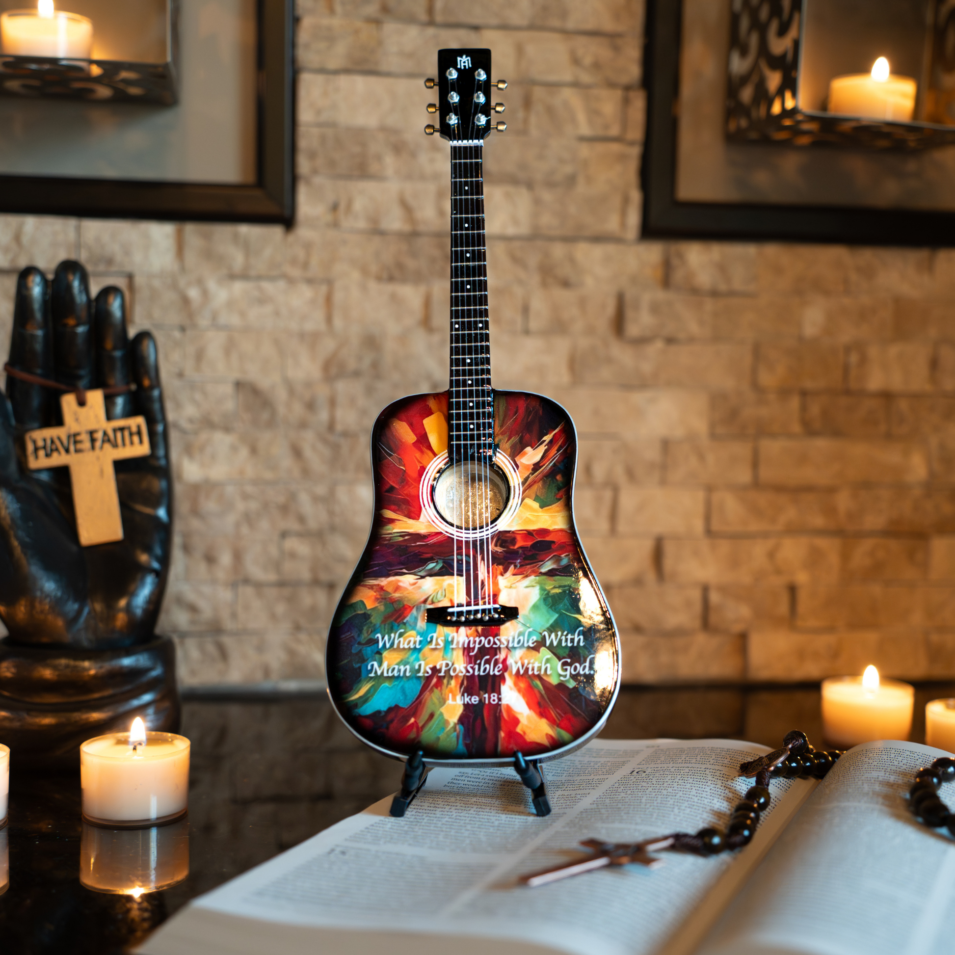 Luke 18:27 Miniature Guitar