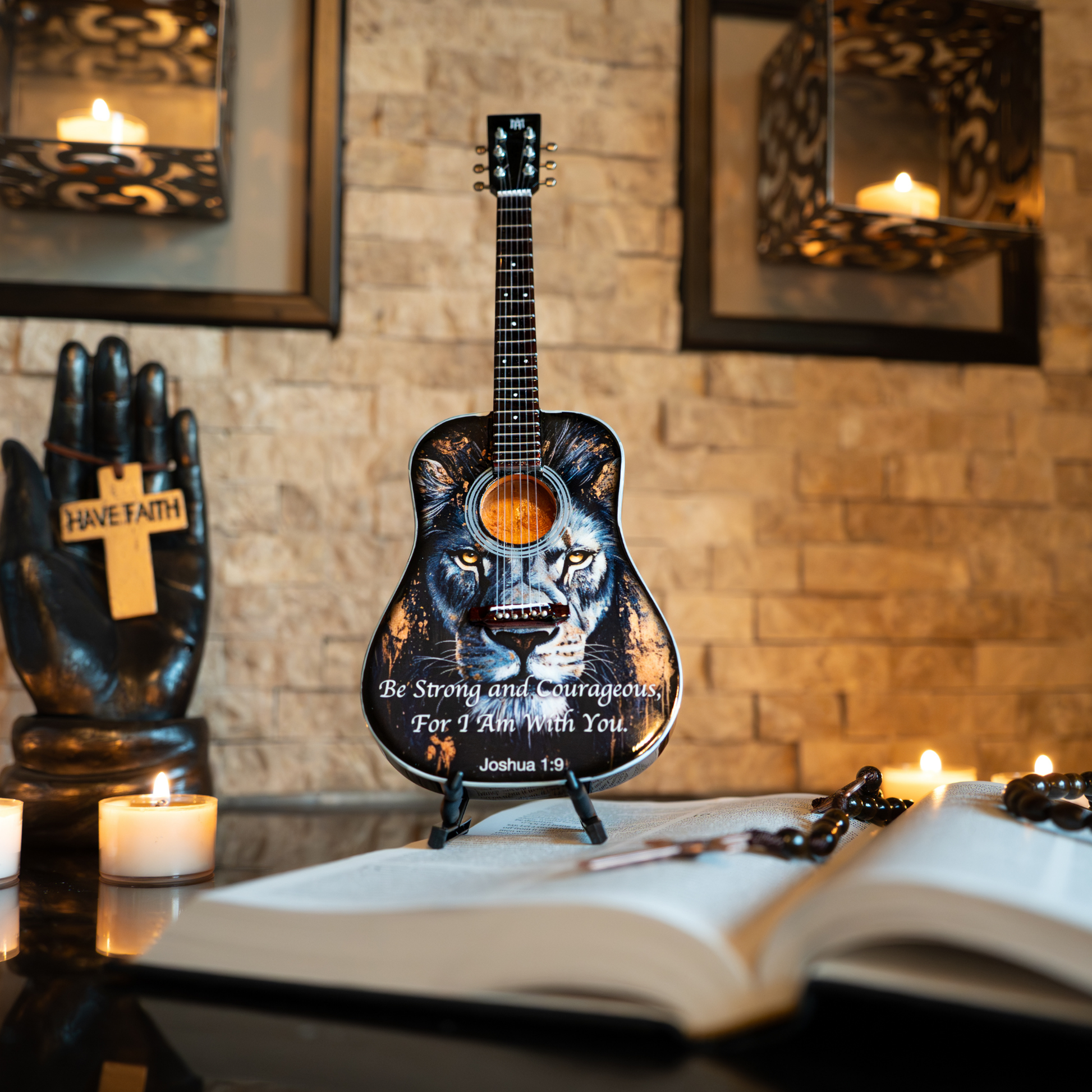 Joshua 1:9 Miniature Guitar