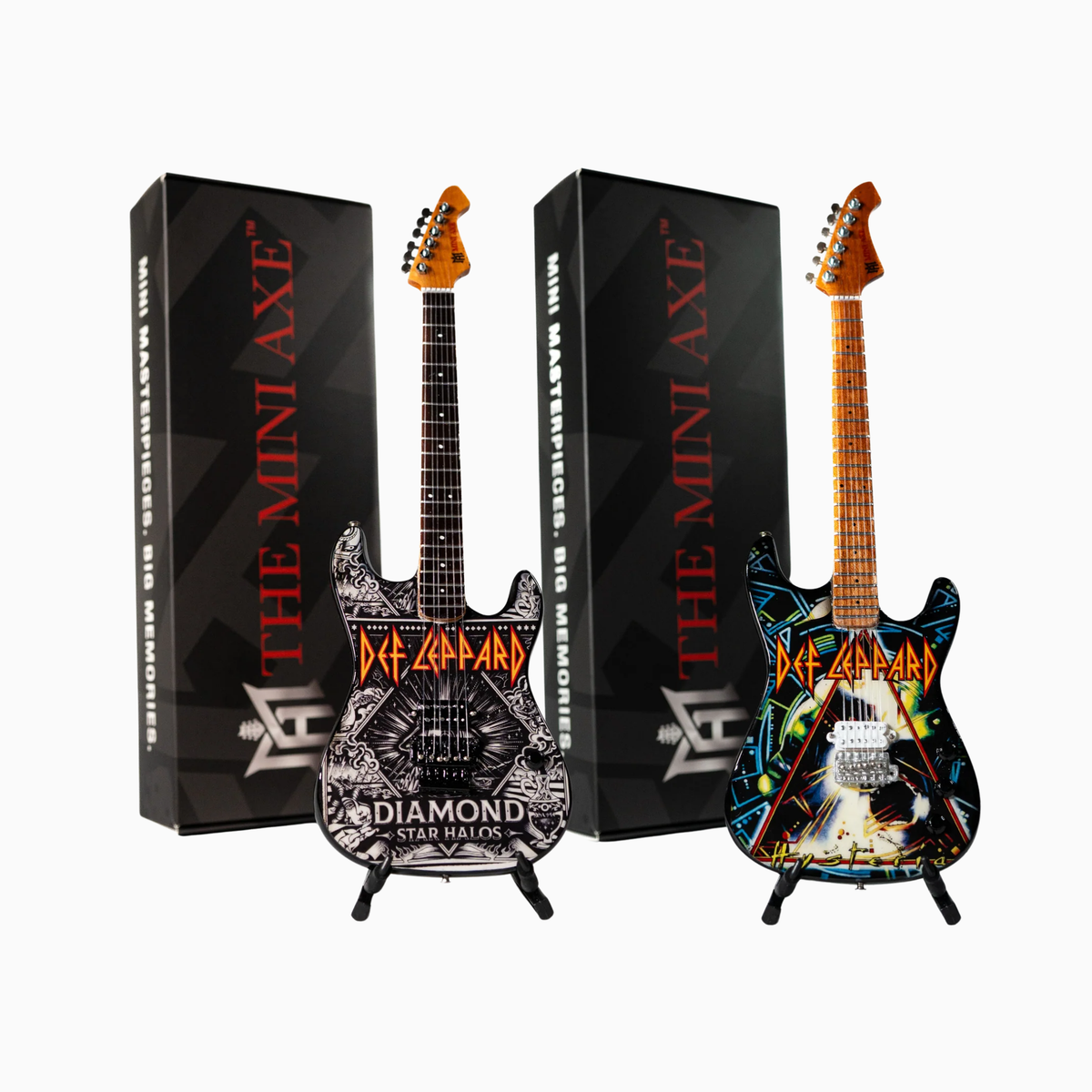 Def Leppard’s “Diamond Star Halo" and "Hysteria” Miniature Guitar Set