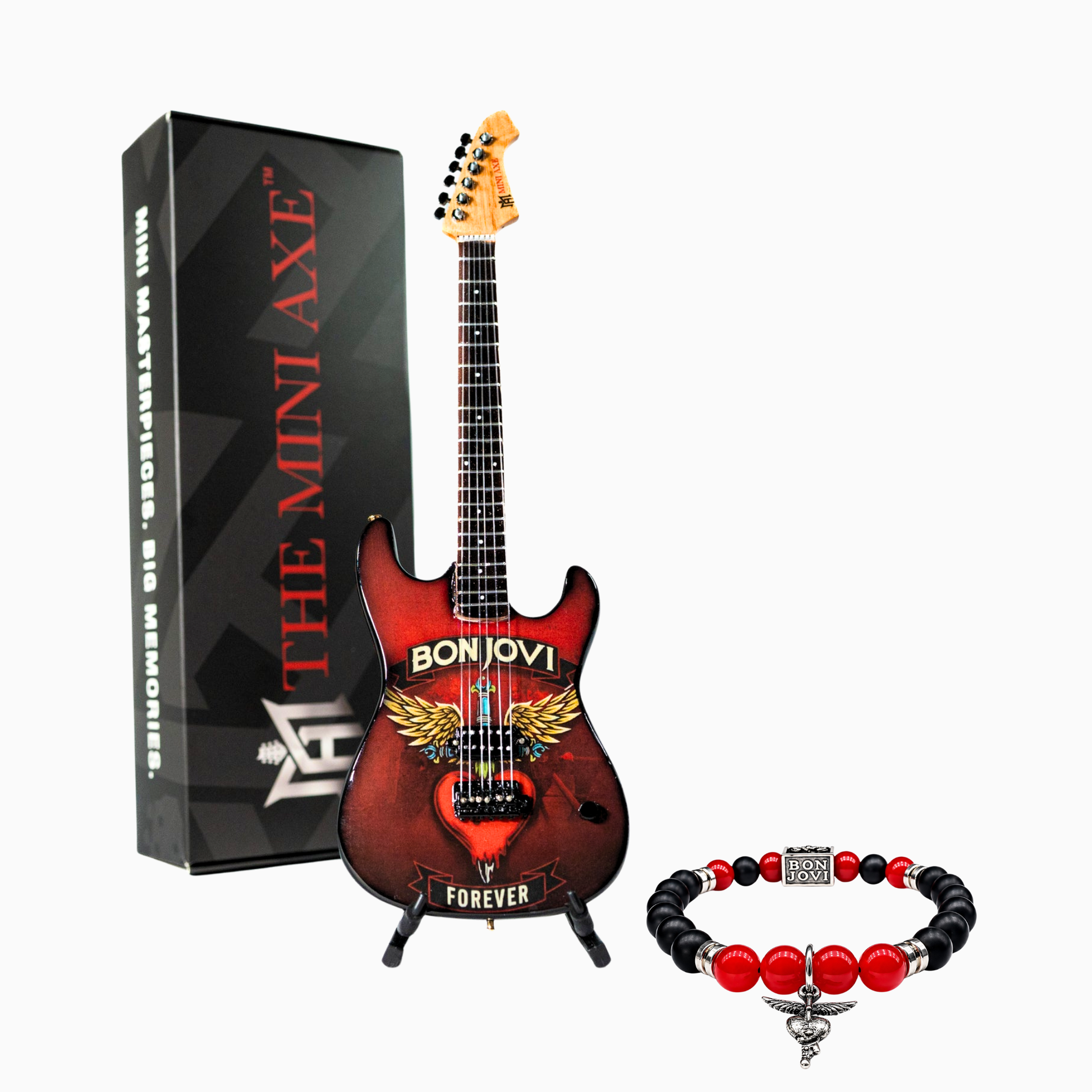 Bon Jovi Forever Tour Miniature Guitar and Bracelet