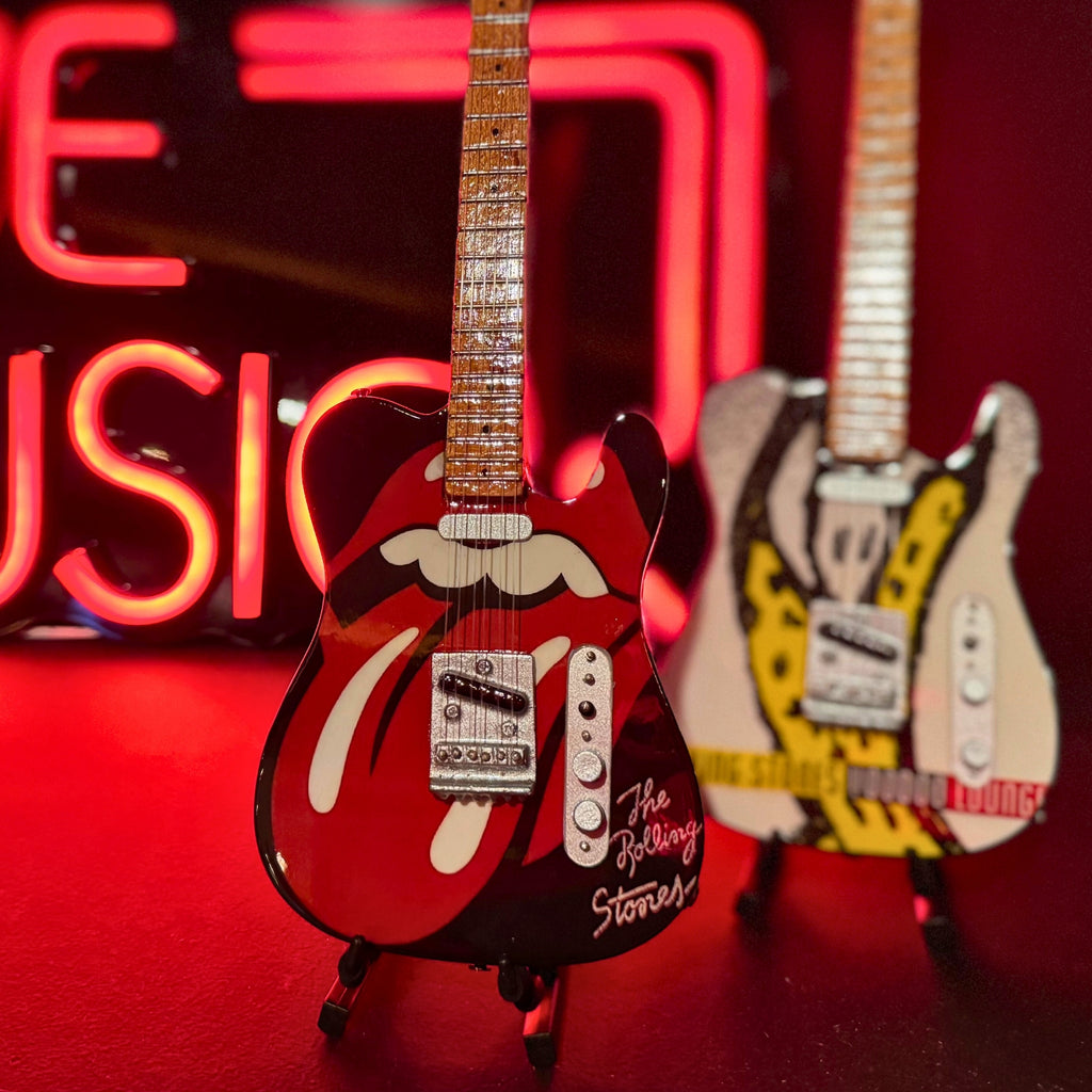 The Rolling Stones "Tongue and Lips" Miniature Guitar