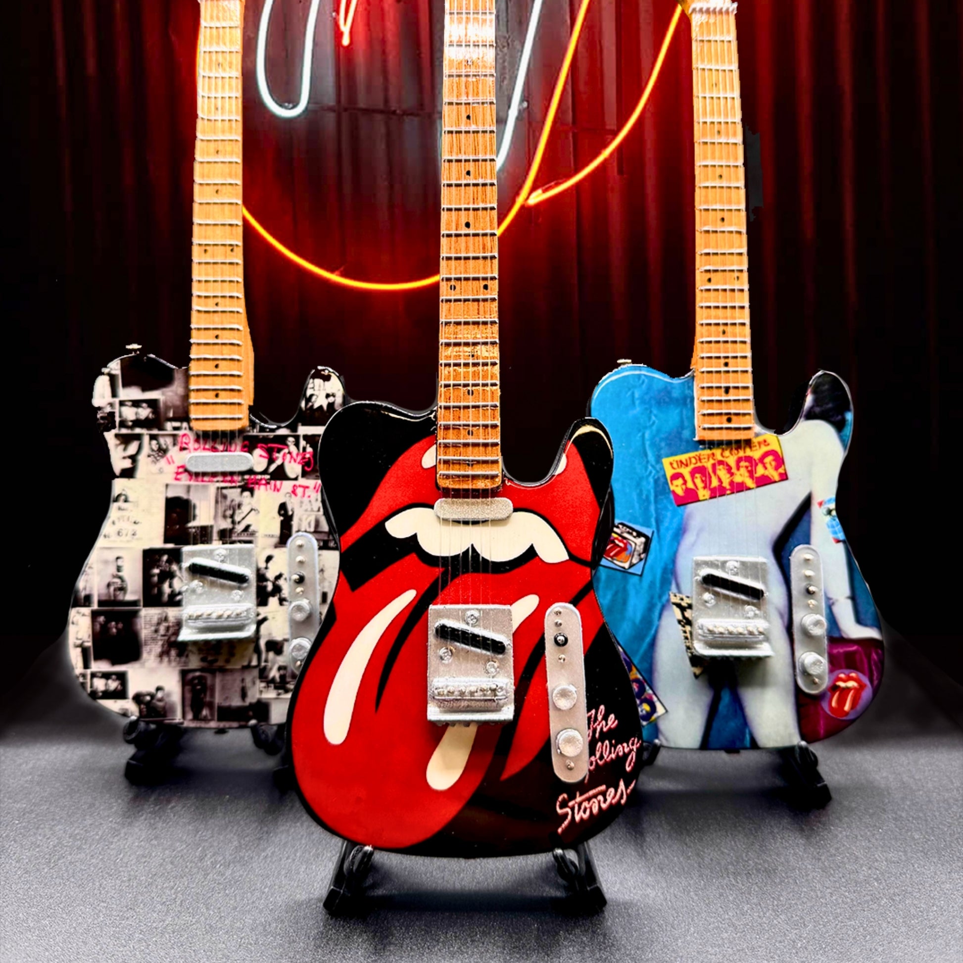 The Rolling Stones "Tongue and Lips" Mini Axe