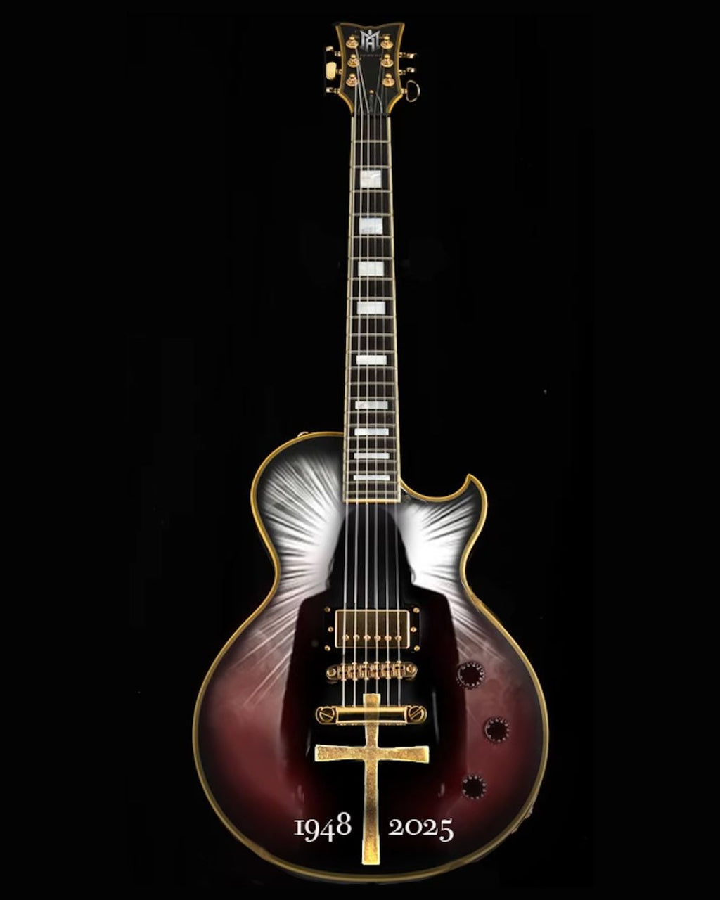 Mini guitar with art