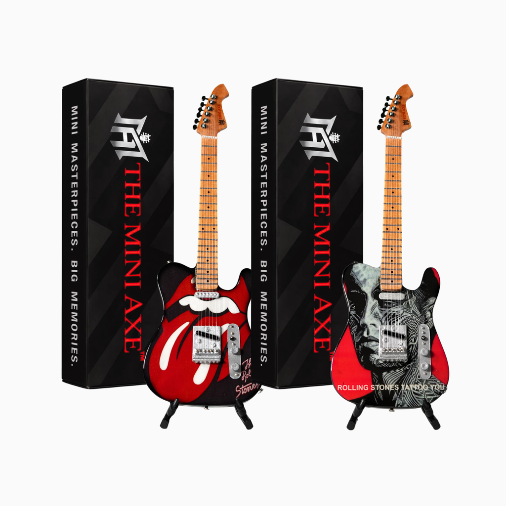 The Rolling Stones "Tongue and Lips" and "Tattoo You" Miniature Guitar Set
