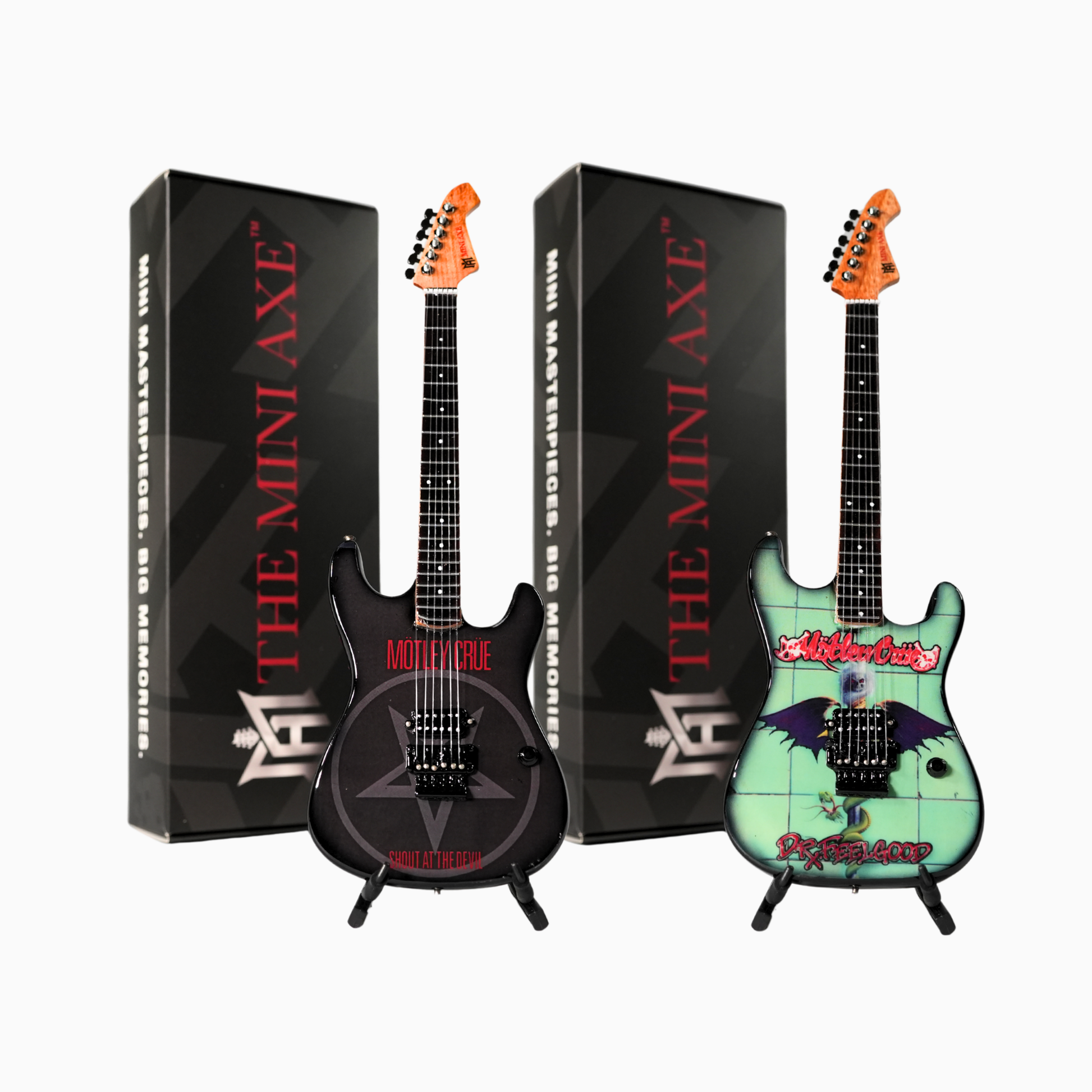 Mötley Crüe "Shout at the Devil" and "Dr. Feelgood" Miniature Guitar Set